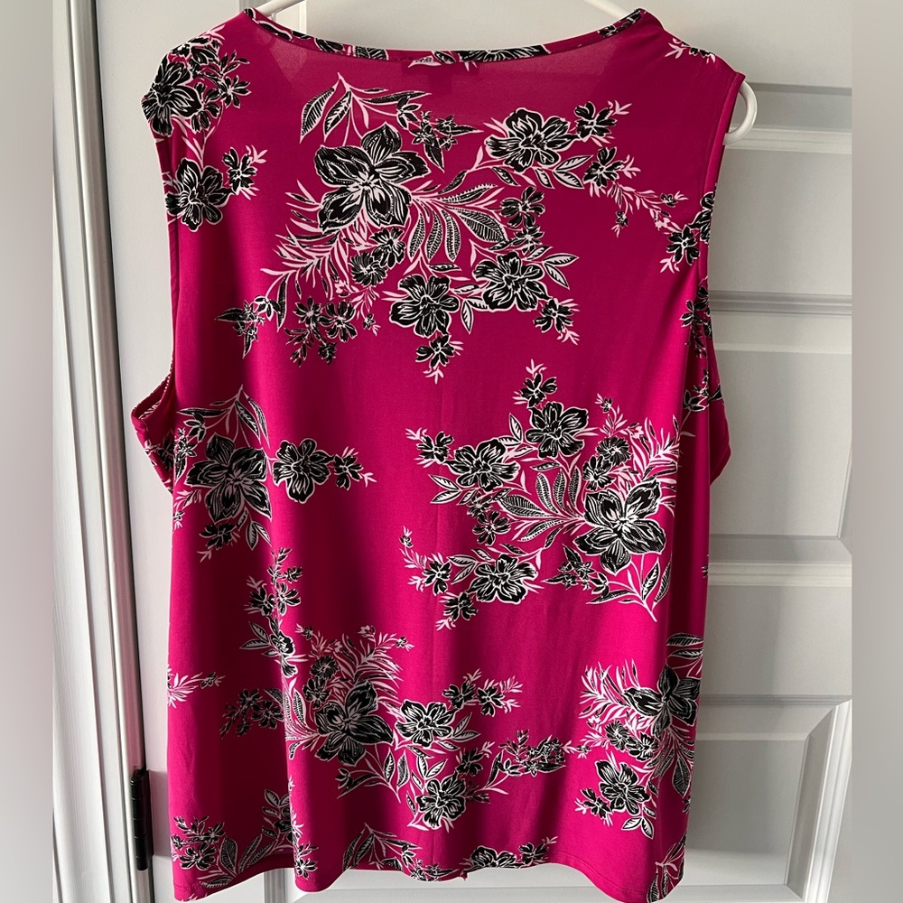 Roz & Ali Pink Floral Sleeveless Top